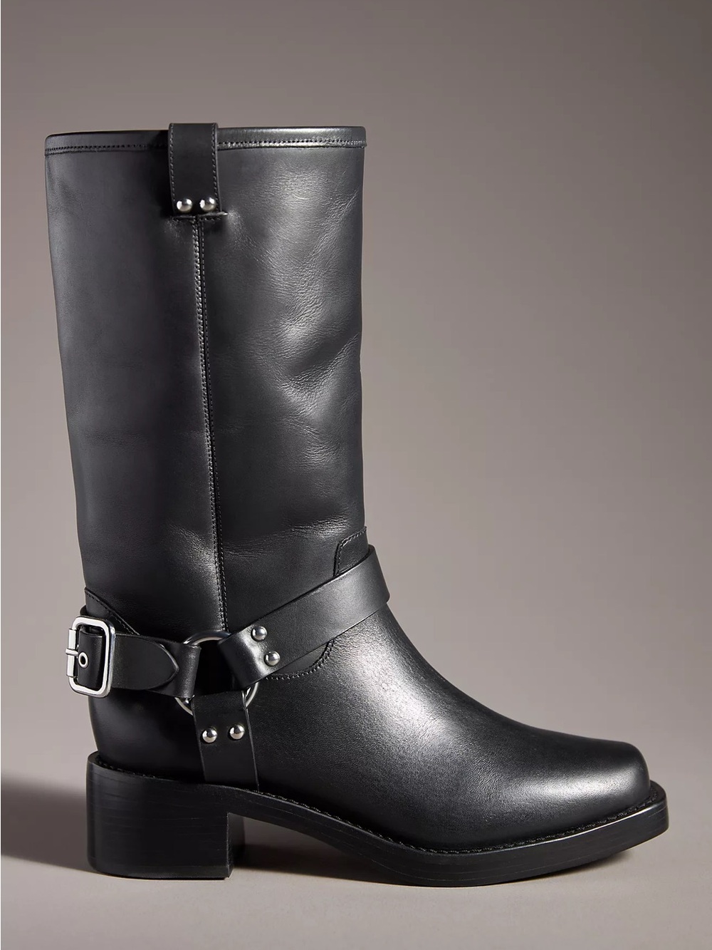 New Reformation Francesca Moto Boots Black Leather